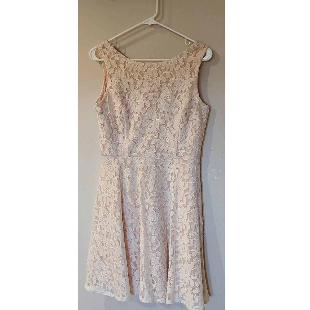 Sleeveless Replen Lace Dress - Blush